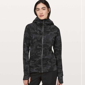 Lululemon Scuba Hoodie Light Cotton Fleece Incognito Camo Multi Grey Sz 10